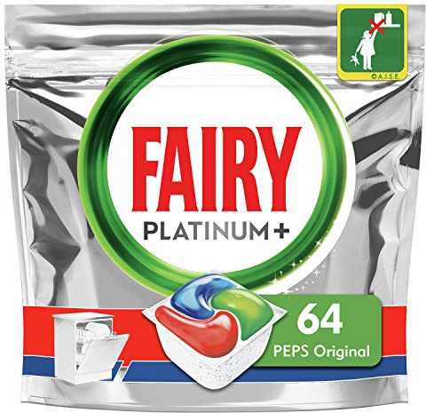 Fairy Peps Platinum+ für Spülmaschine, All-in-1, Original 64 Kapseln, 64 Stück