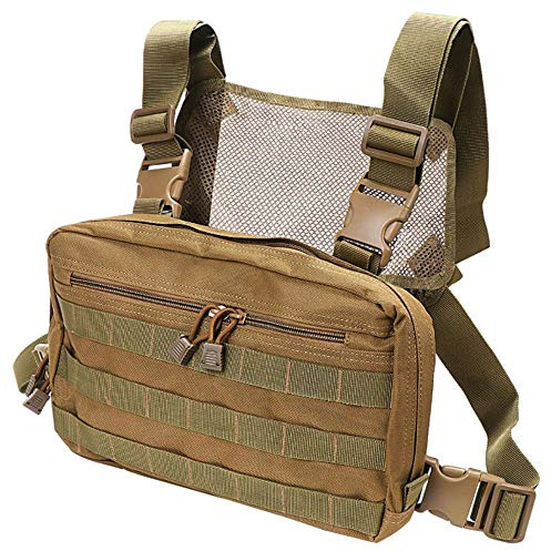 CLAPE Brusttasche Herren Damen Verstellbar Taktische Chest Rig Bag | Funktionelle,Große Kapazität,Chest Pack für Wandern,Radfahren,Sport,EDC,Motorrad