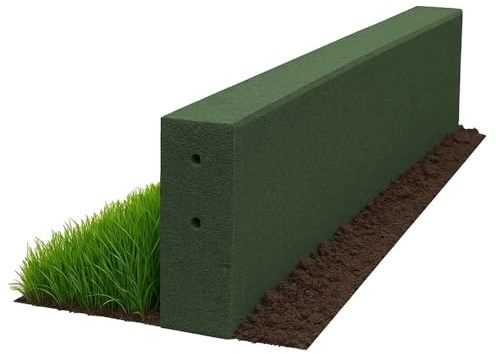 Vivol Gummikantstenar – gräskantstenar – 100 x 25 cm – 50 mm tjock – grön – fallskydd med TÜV – lämplig för sandlådor, lekplatser, gångvägar eller terrass