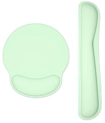 Dapesuom Tastatur-Handgelenkauflage und Mauspad mit Handgelenkstütze, Memory-Schaum-Handgelenkauflagen für Tastatur und Maus, ergonomisches Handgelenkpolster mit rutschfester Unterseite, Seegrün
