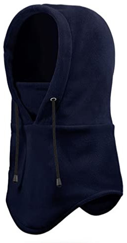 Winter Kapuzenschal Männer Frauen, Gesichtsmaske Verstellbare Nackengaiter for Outdoor-Sportarten, Fleece gefütterte Warmschals, Wrap-Schal Schals (Color : Blue)