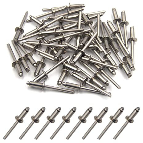 BESTYCHAO 50 pezzi rivetti in acciaio inox 304 ciechi (4,8 mm x 12 mm)