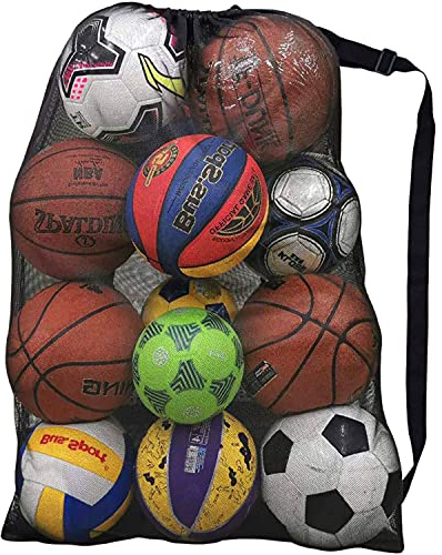Heavy Duty Mesh Ball Bag, 30x40 Inch Extra Large Sports Equipment Bag