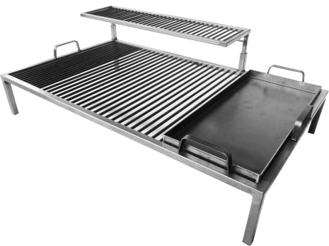 Parrilla argentina de lujo con módulos de hierro extraíbles - Iron Argentina Grill - BBQ Parrilla Asado (40 x 24 pulgadas)