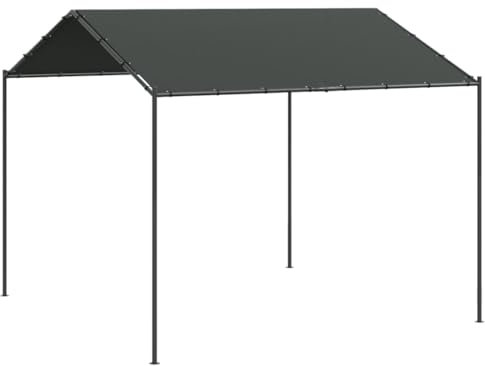 vidaXL Gartenpavillon, Pavillon UV-Schutz Wasserfest, Partyzelt Zelt mit Stahlrahmen, Festzelt Dach Sonnenschutz, Anthrazit 4x4m Stahl Stoff