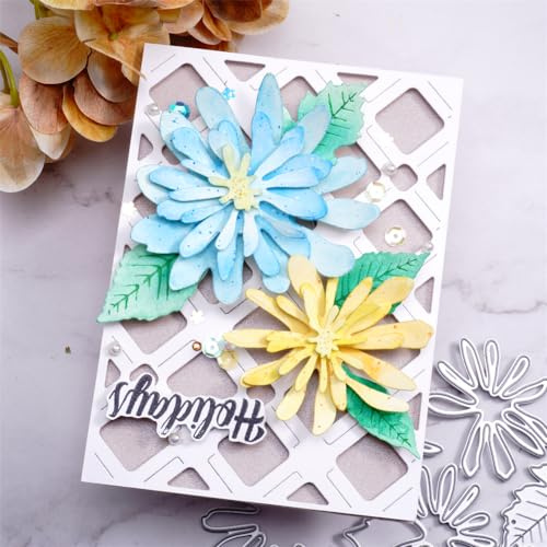 Kokorosa Stanzformen für Scrapbooking, Blumen-Stanzformen, Metall-Stanzformen zum Basteln, Stanzformen für Kartenherstellung, geeignet für Party, Hochzeit, Urlaub usw. (mehrjährige Blume, 14,5 x 15,7