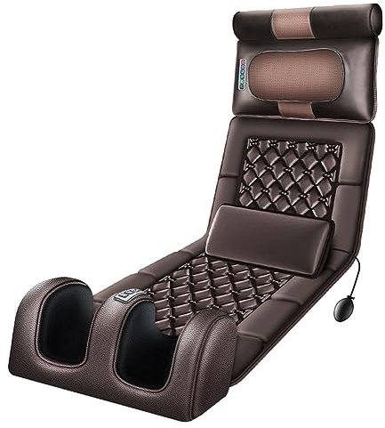 Alfombrilla de masaje para aliviar el dolor de espalda con almohadillas de calor y vibración全身振动，10 motores vibratorios para cuello y columna vertebral