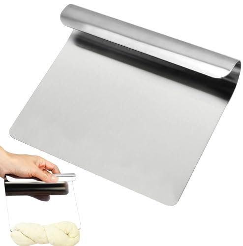 Tarocco Per Impasti, Raschietto per Pasta, 14 x 12cm Raschietto Tagliapasta Inossidabile, Tagliaimpasto Multiuso, Raschietto Cucina per Torte, Pizza, Pane Cucina e Dolci Lavori Pasticeria