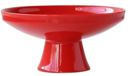 Bol à fruits créatif assiette à fruits en céramique à pieds hauts assiette à dessert plateau à fruits support maison salon table basse collation soucoupe à bonbons panier de fruits (Size : Rosso)