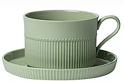PWSHZ Trinkgläser Cappuccino-Tasse, Keramik-Kaffeetassen mit Untertassen, mikrowellen- und spülmaschinenfest, perfekt for Tee, Kaffee, Kakao Kaffeetassen (Color : Green)