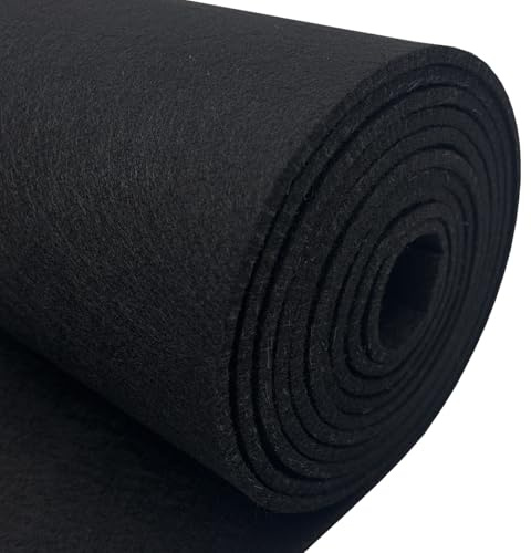 aufodara Rotolo di feltro di poliestere 30 cm x 250 cm x 3 mm per fai da te, borsa portaoggetti, sottofondo in feltro, patchwork, cucito, artigianato, decorazione (nero)