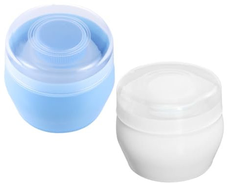 Beatifufu 2stücke Pulverbehälter Mit Quaste Leerer Körperpuderbehälter Für Unterwegs Puderquastenbox Für Hause Talkumpuderbox Mit Flauschiger Quaste Praktisch Und Tragbar