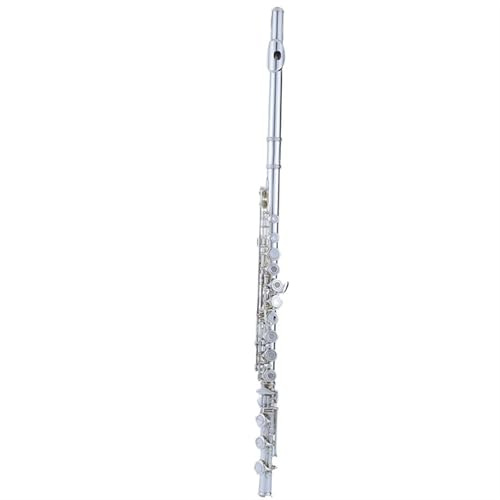 Querflöte 17 Offene Und Geschlossene Löcher Flöte Blasinstrument Kupfernickel C-Tonart Gebogene Ausführung Mit E-Tonart Versilbert