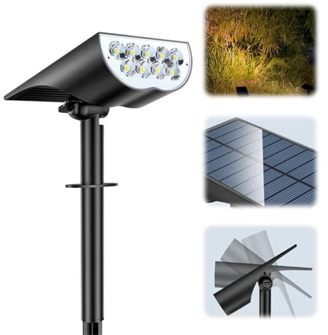 Solar-Spotlights für den Außenbereich, 2025 Neuest Solarlampen für Außen, Dämmerung und Kaltweiß Gartenleuchten Solar, Wasserdicht Led Solar Strahler Außen für Weg, Garten, Hof, Gehweg (Dämmerung, 1)