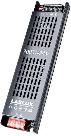 Alimentatore LED 24V 300W Ultra Sottile Dimmerabile 4 Livelli, Trasformatore 220V AC a DC 12.5A, Driver LED a Tensione Costante per Striscia (24V, 300, Watt)