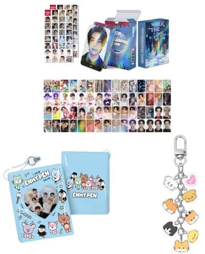 K-pop Set 60pcs Photocards Postcards, 64pcs Stickers, Album Binder Holder Book, Keyring Keychain (ENHYPEN)