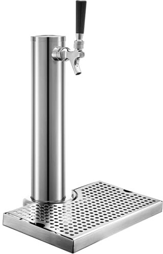 HWJFDC Tireuse à Bière Tour de bière, Robinet unidirectionnel avec Plateau d'égouttage, Colonne de Robinet Unique en Acier Inoxydable, Distributeur de Boissons et de vin, Accessoires de Bar
