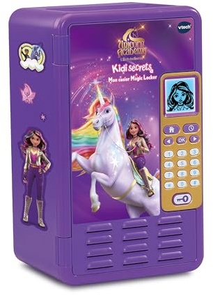 VTech KidiSecrets Mein Schließfach Magic Locker Die Schule der Einhörner – Geheimtruhe mit Code, Spiele, Wecker und Musik – Geheimbox personalisierbar – Geschenk für Kinder ab 5 Jahren – Inhalt auf