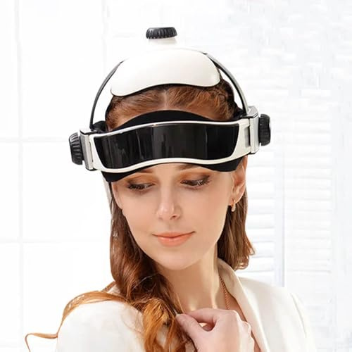 oiakus Elektrisches Kopfmassagegerät Helmkappe, Intelligente Kopfmassagegerät Kappe, Kopfmassagegerät, Luftdruck-Musik-Massagegerät, Einstellbare Kopfumfang Größe und Höhe, Geeignet für Entspannung