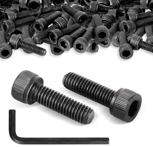 20 Stück M6 Schrauben Schwarz Zylinderschrauben, Inbusschrauben DIN 912, Festigkeitsklasse 12.9, Legierungsstahl Schrauben mit Hex Schlüssel für Maschinenbau (M6 x 20)