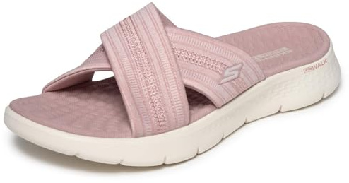 Skechers GO Walk Flex - Sandalias Planas para Mujer, Color Rosa, Talla 5