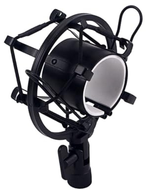 Mikinona Soporte de Micrófono de Condensador Negro Sa18 Suspensión Antivibración de Metal, Fácil de Instalar para Micrófono de Ordenador y Estudio