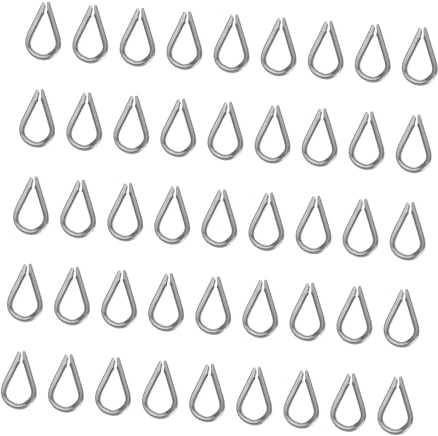 ARTSEWPLY 100 Piezas Unidades de Guardacabos de Acero Inoxidable para Cable de Pulg Dedales Resistentes para Cuerda Protección Pesada para Uso Industrial y Actividades al Aire