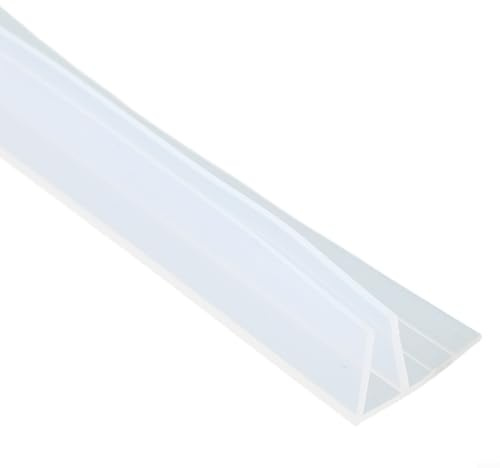 Zhanhai Tira de sello transparente para puerta de ducha de baño en forma de F de 2m, sello de puerta de ducha de vidrio sin marco, sello lateral de goma para puerta de ducha de vidrio, espesor de 6mm
