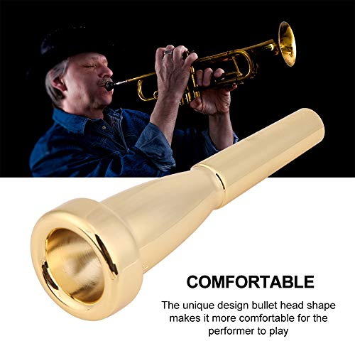 Akozon Embout de Trompette, Accessoire pour Instrument de Musique en Argent, Taille 3C (GOLD)