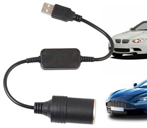 Presa USB per accendisigari per auto - Cavo convertitore da 5 V 12 V, spina adattatore femmina 850 MA 12 W, cavo di prolunga protetto da fusibile | Elettronica automobilistica che guida l'uso