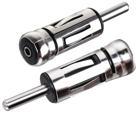 2 Stück Antennenadapter Autoradio, Antennenadapter DIN Stecker auf ISO Buchse, Universal Antenne Auto Radio Adapter, Antennenstecker Stecker Buchse, Silber