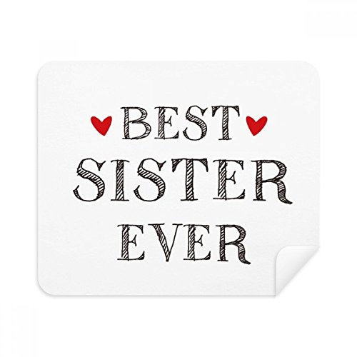 DIYthinker Best Sister Ever Quote Heart Phone Screen Cleaner Glasses Cleaning Cloth 2Pcs Suede Fabric