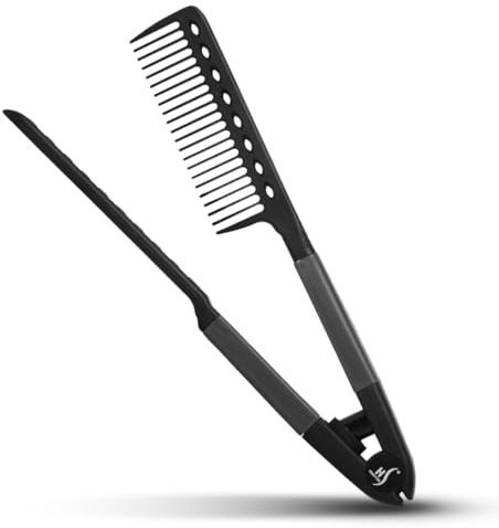 HerStyler Hair Comb For Straightening - Protects Hands - No More Knots - Styles Like A Pro - Versatile Hair Styling Comb - Travel Friendly (Black, Plastic, Dry Hair, 1 Count Pack of 1)