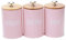 Fenteer Metal Sugar Coffee and Tea Tin Jar Container Candy Sealed Cans Storage Box, Set of 3, Pink Color
