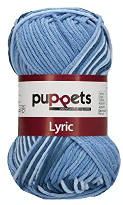 Puppets Lyric flerfärgad, tjocklek: 8 uppställning: 50 g, löplängd: 70 m jeans virkgarn