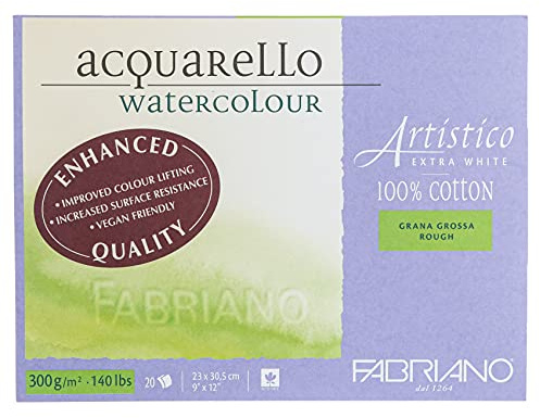 Fabriano Artistico Watercolor Block, 9 x 12, Extra White