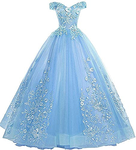 Xinaier Robes de soirée à épaules dénudées en tulle Princesse Robes de bal de fin d'année Robes de Quinceanera