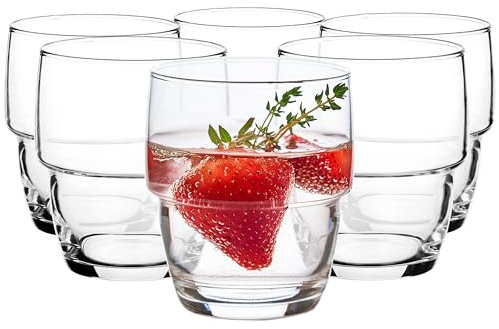 Glasmark KROSNO 1992 Juego De 6 Vasos Para Cócteles 300 ml Copa De Vidrio Para Agua Helado Postre Alto Brillo Transparencia Resistencia