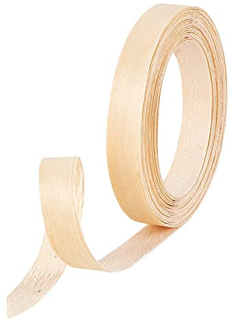 SUPERFINGDS 1rollo 6.5m Pino blanco Madera Contrachapada para Borde de 20 mm de Ancho de Grano de Madera para Sellado de Borde de Cinta para Restauración de Muebles