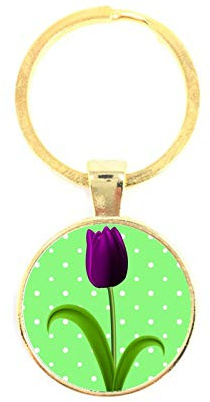 Porte-clés Verre - Tulipes, golden/e