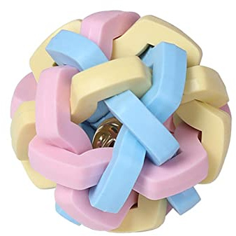 perfk Palline per Cani con Campanello, Palla rimbalzante in Gomma per Cuccioli di Cani di Piccola Taglia, Giocattoli interattivi da Masticare per Animali, S