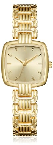 CIVO Damklocka kvadratisk rostfritt stål armbandsur damer enkel vattentät analog kantig kvartsur, eleganta presenter till kvinnor, Guld, standard, Armband