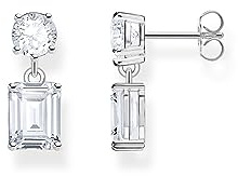 THOMAS SABO Ohrring mit weißen Steinen im Rund- und Oktagonschliff Silber 925 Sterlingsilber