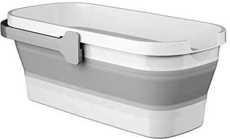 Optimal Products - Cesta rectangular para lavandería, organizador de almacenamiento de ropa, contenedor plegable para caravana, trapeador de limpieza de camping, organizador de fregona de limpieza,