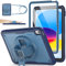 SEYMAC stock Case for iPad (A16) 11th/10th Generation 2025/2022 (11/10.9 Inch), Frosting-Anti-Slip Shockproof Case with Screen Protector, 360° Rotating Hand Strap/Stand, Pencil Holder, Dark Blue
