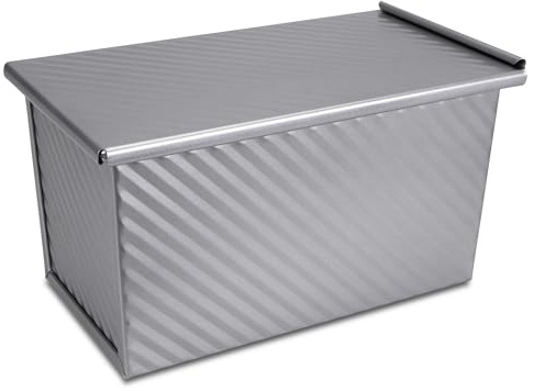 Städter We Love Baking Toastbrotform mit Deckel, Kastenform Toastbrot 21,5 x 12 cm, Antihaftbeschichtung, made without PFAS, bis 230 °C, Silber | ml