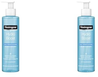 Neutrogena Hydro Boost Gesichtsreinigung, Aqua Reinigungsgel mit Glycerin und Hyaluron, Make-Up Entferner, 200ml (Packung mit 2)