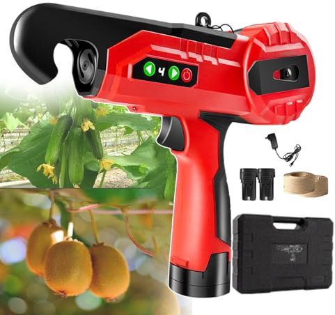 forplubossmmp Machine Électrique De Liage De Plantes, Outil Portatif De Jardinage pour Branches Groupées, Outil Électrique De Ruban De Vigne avec Affichage LED pour Domestique, Réglage À 4 Vitesses