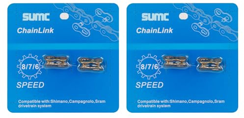Bike Chain Quick Link- Reusable Bike Chain Missing Quick Connector- Master Links Compatible with Shimano, Sram and KMC Chains 6 7 8 9 10 11 12speed Missing Link (Gold, 6/7/8 Speed)