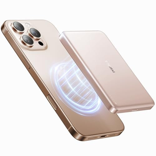 TORRAS MiniMag Power Bank 10000mAh for MagSafe, Fast Charging Magnetic Portable Charger Slim, Wireless Battery Pack with USB-C Cable for iPhone 17 Pro Max/Air/16/15/14/13/12, Desert Titan